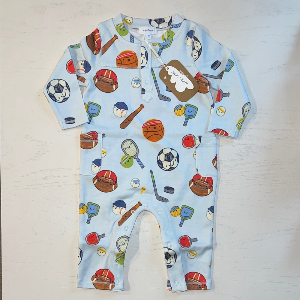 Angel Dear Blue Sports Ball Friends Romper 12-18 18-24 months
